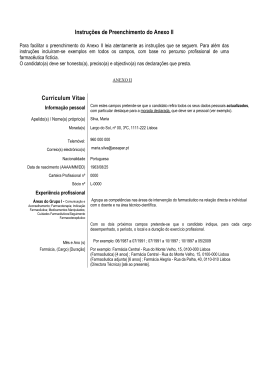 Instru&ccedil;&otilde;es de Preenchimento do Anexo II Curriculum Vitae
