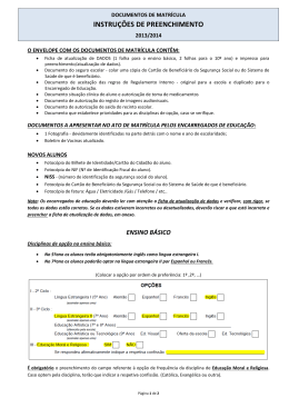 INSTRUÇÕES DE PREENCHIMENTO - Agrupamento de Escolas