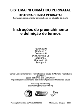Instru&ccedil;&otilde;es de preenchimento e defini&ccedil;&atilde;o de termos - CLAP