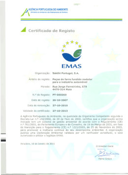 A Certificado de Registo - Agência Portuguesa do Ambiente