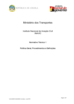 Pol&iacute;tica Geral, Procedimentos e Defini&ccedil;&otilde;es