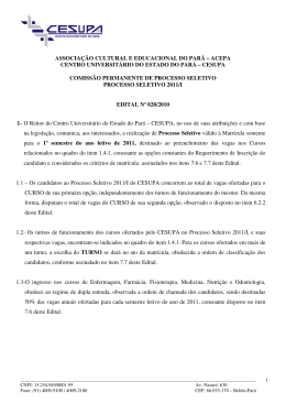 Edital 028/2010 - Processo Seletivo 2011/I.