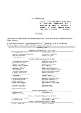 Edital 084/VRG/2014 | 1º resultado