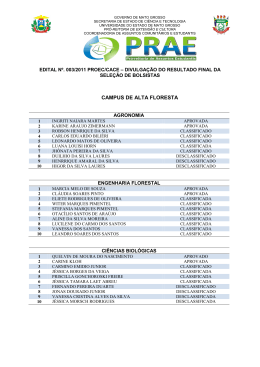 Resultado FINAL da sele&ccedil;&atilde;o. (Publicado em 26/04/2011, 16h49)