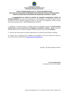 Edital de homologa&ccedil;&atilde;o CCS n&ordm;. 31, de 08 de setembro de 2014