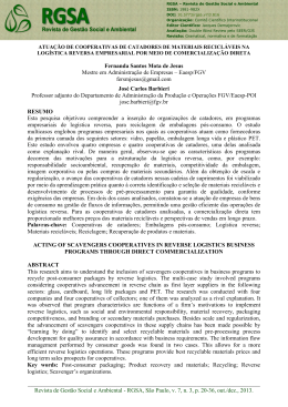 Revista de Gest&atilde;o Social e Ambiental - RGSA, S&atilde;o