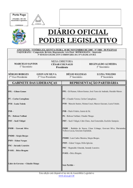 DI&Aacute;RIO OFICIAL PODER LEGISLATIVO