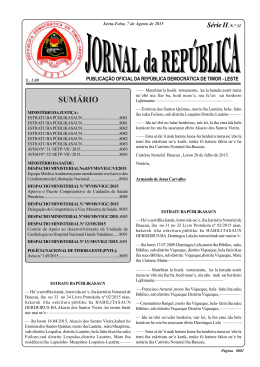 Série II, N.° 31 - Jornal da República