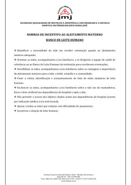 Normas de Incentivo ao Aleitamento Materno