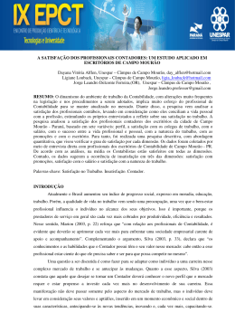 A SATISFA&Ccedil;&Atilde;O DOS PROFISSIONAIS CONTADORES