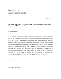 À GP Investiments, Ltd. At. Sr. João Henrique