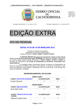 16-03-2015 Edição Extra - Prefeitura Municipal de Cachoeirinha