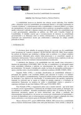 1 A Dimens&atilde;o Social da Contabilidade Governamental