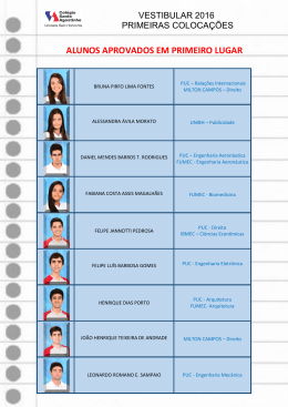 alunos aprovados em primeiro lugar