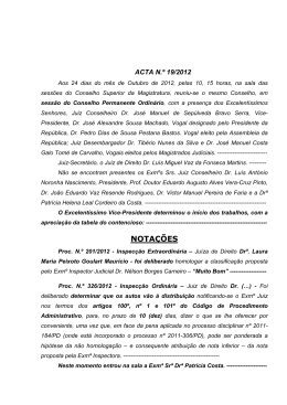 Acta n.º 19/2012 - ao Conselho Superior da Magistratura