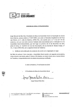 ASSEMBLEIA GERAL EXTRAORDINÁRIA Jorge Manuel da Silva
