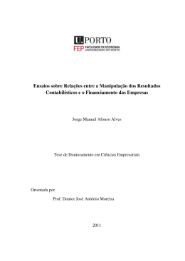 Ensaios sobre Rela&ccedil;&otilde;es entre a Manipula&ccedil;&atilde;o dos Resultados