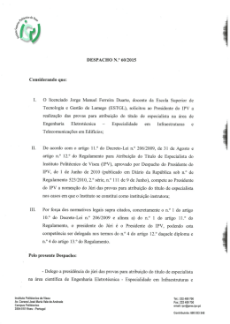 DESPACHO N. - Instituto Politécnico de Viseu