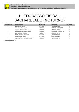 1 - EDUCA&Ccedil;&Atilde;O FISICA - BACHARELADO (NOTURNO)