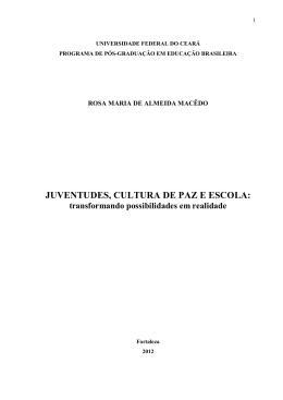 juventudes, cultura de paz e escola