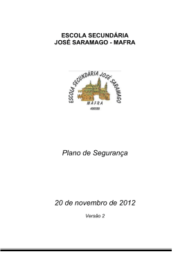Plano de Seguran&ccedil;a - Escola Secund&aacute;ria Jos&eacute; Saramago