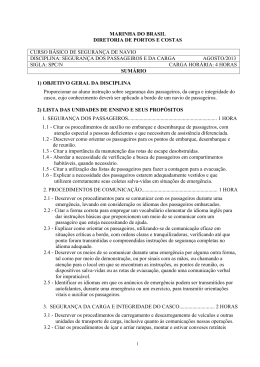 seguran&ccedil;a dos passageiros e da - DPC