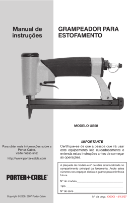 GRAMPEADOR PARA ESTOFAMENTO Manual de instru&ccedil;&otilde;es