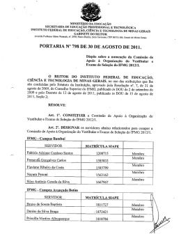 Portaria 798/2011 - Campus Congonhas