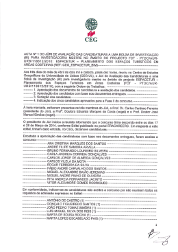 acta n&deg; 1 do j&uacute;ri de avalia&ccedil;&atilde;o das candidaturas a uma bolsa de