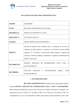 Decis&atilde;o do Pregoeiro ao Preg&atilde;o n&ordm; 03/2015 - APO