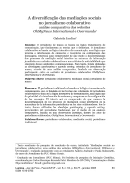 A diversifica&ccedil;&atilde;o das media&ccedil;&otilde;es sociais no jornalismo colaborati