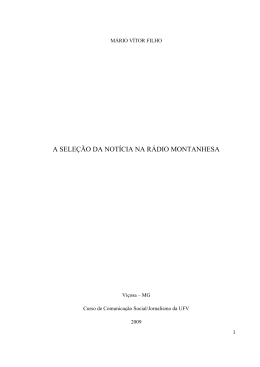 A SELEÇÃO DA NOTÍCIA NA RÁDIO MONTANHESA
