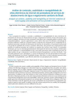 An&aacute;lise de conte&uacute;do, usabilidade e navegabilidade