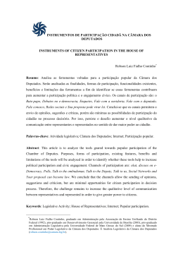 instrumentos de participa&ccedil;&atilde;o cidad&atilde; na c&acirc;mara dos deputados
