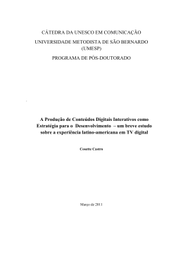 PROGRAMA DE P&Oacute;S-DOUTORADO A Produ&ccedil;&atilde;o de C