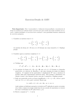 Exerc&acute;ıcios-Desafio de AMIV