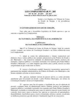 lei complementar n&ordm;. 205 - Tribunal de Contas do Estado de Sergipe