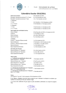 Calendário Escolar 2010/2011