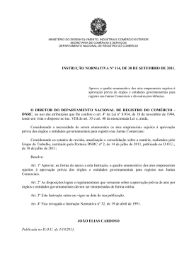 Instrução Normativa DNRC n° 114, de 30 de setembro de 2011