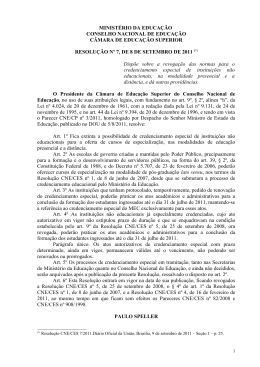 Resolução nº 7/2011 - Ministério da Educação