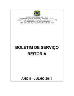 Julho 2011 - Portarias & Boletins de Servi&ccedil;o