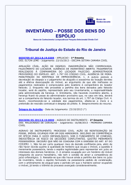 INVENT&Aacute;RIO &ndash; POSSE DOS BENS DO ESP&Oacute;LIO