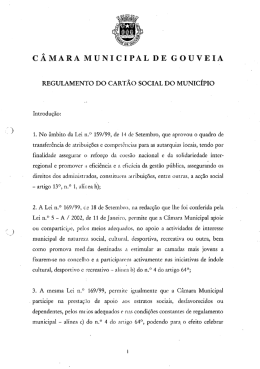 Regulamento do Cartão Social do Municipe