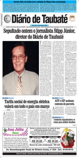 Sepultado ontem o jornalista Stipp Júnior, diretor do Diário de Taubaté