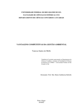 VANTAGENS COMPETITIVAS DA GEST&Atilde;O AMBIENTAL Vanessa
