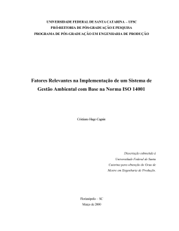 Fatores Relevantes na Implementa&ccedil;&atilde;o de um Sistema de Gest&atilde;o
