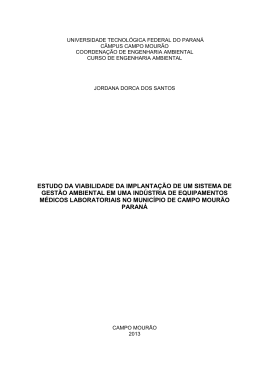 ESTUDO DA VIABILIDADE DA IMPLANTA&Ccedil;&Atilde;O DE UM