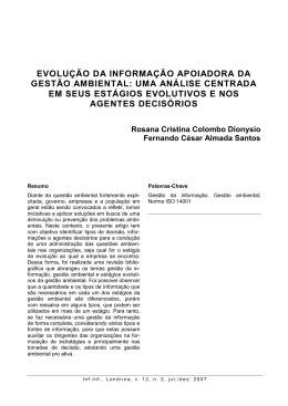 evolu&ccedil;&atilde;o da informa&ccedil;&atilde;o apoiadora da gest&atilde;o ambiental