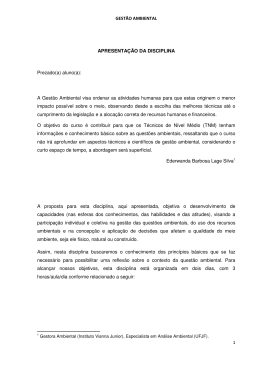 Apostila Gest&atilde;o Ambiental T&eacute;cnico N&iacute;vel M&eacute;dio