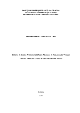 (SGA) em Atividade de Recupera&ccedil;&atilde;o Veicular